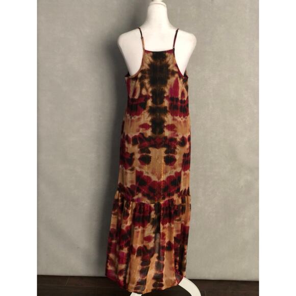 DKNY Women's XL Printed Lurex V-Neck Sleeveless Midi Dress in Inkblot NEW - Picture 5 of 10